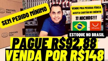 ✅ Pague R$92,88 e venda por R$148,00 no Mercado Livre usando FORNECEDORES BRASILEIROS do Aliexpress