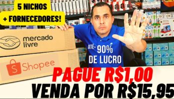 Produtos para vender na Shopee e Mercado Livre com até 90% de lucro! Pague R$1.00 venda por R$15.95